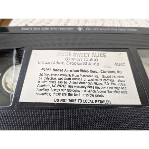 Alice, Sweet Alice VHS Tape - Brooke Shields, 1976, Horror Film - Picture 7 of 8